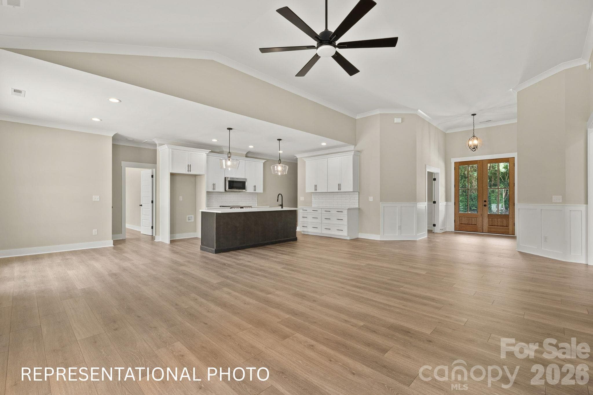 Kitchen and Living Room - 1052 Baylor Grove Road, Monroe