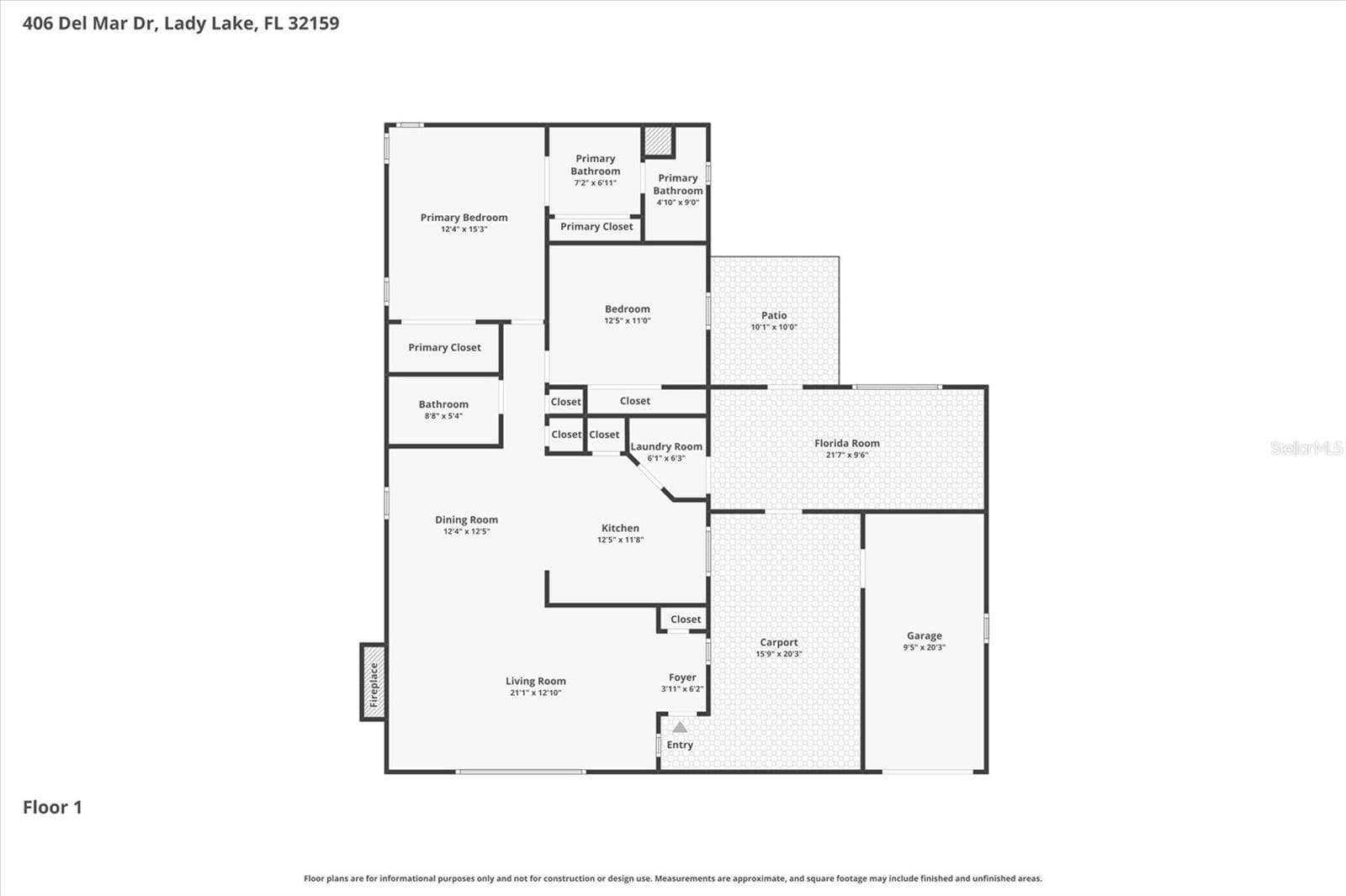 Floor Plan - 406 DEL MAR DR, LADY LAKE