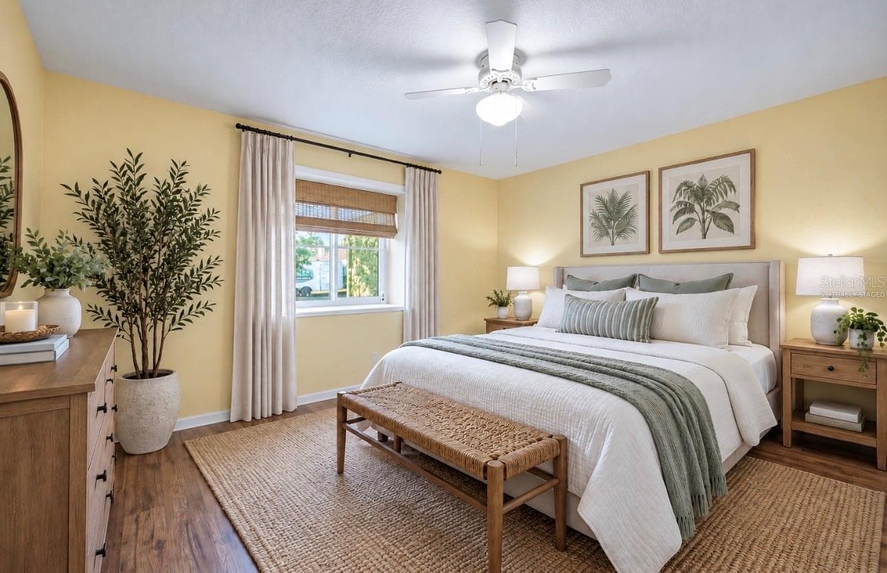 Guest bedroom, virtually staged to give decorating ideas - 5013 SE 108TH PL, BELLEVIEW