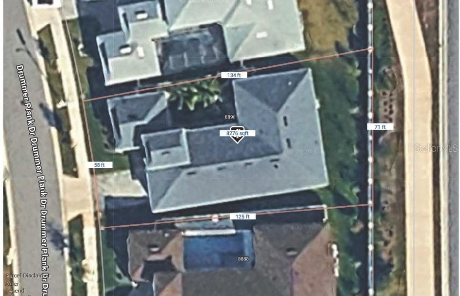 8896 Drummer Plank Dr: Approximate Homesite Dimensions: 134/125ft Length x 58/71ft Wide - 8896 DRUMMER PLANK DR, WESLEY CHAPEL