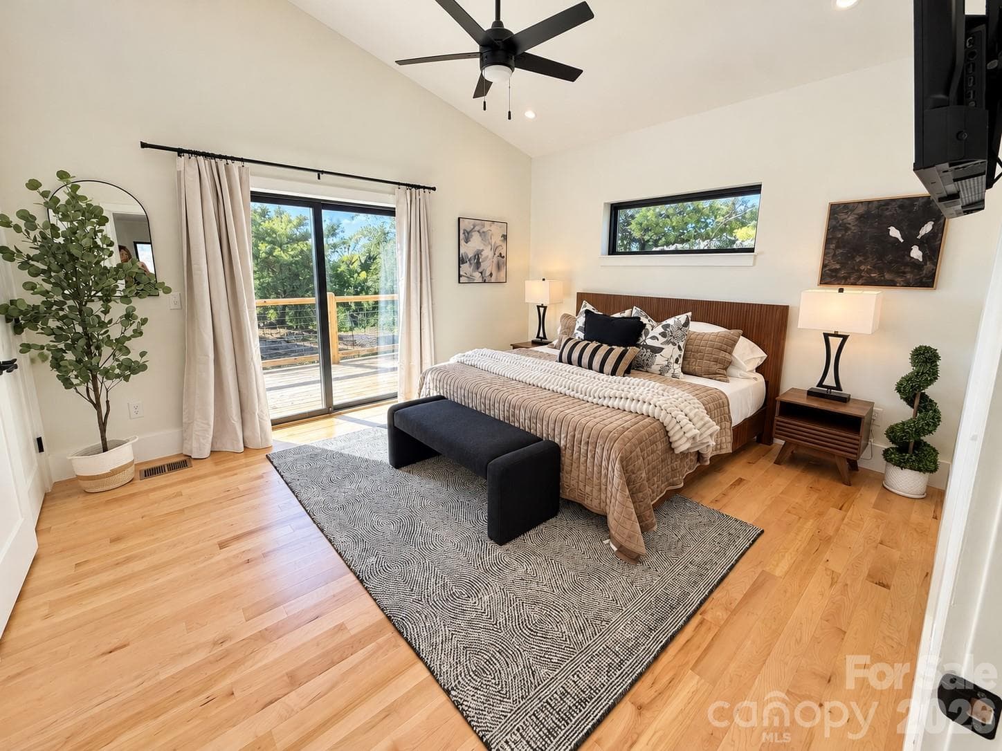 Master suite with sliding glass door - 3 Locust Street, Asheville