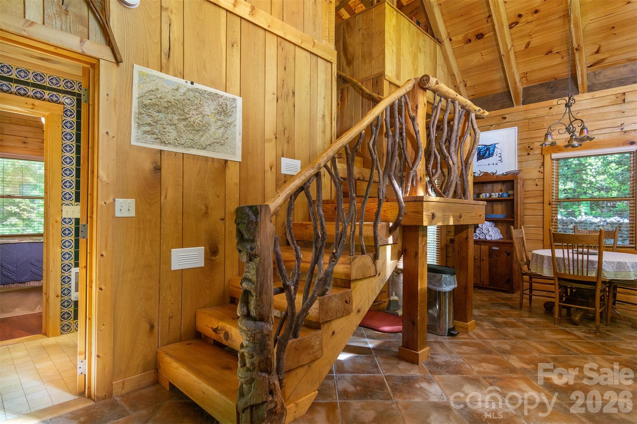 Custom Mountain Laurel stair railing - 171 Camp Elliott Road, Black Mountain
