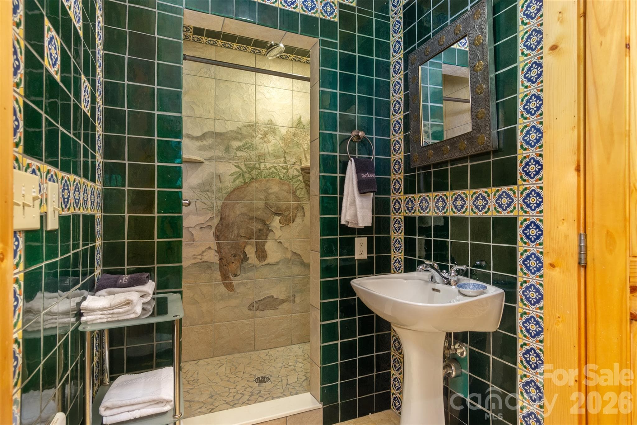Hand painted tiles and custom tile work - 171 Camp Elliott Road, Black Mountain