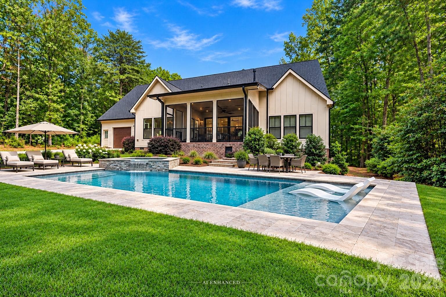 AI ENHANCED POOL RENDERING TO SHOW POSSIBILITIES IN BACKYARD - 2866 Backwoods Trail, Denver