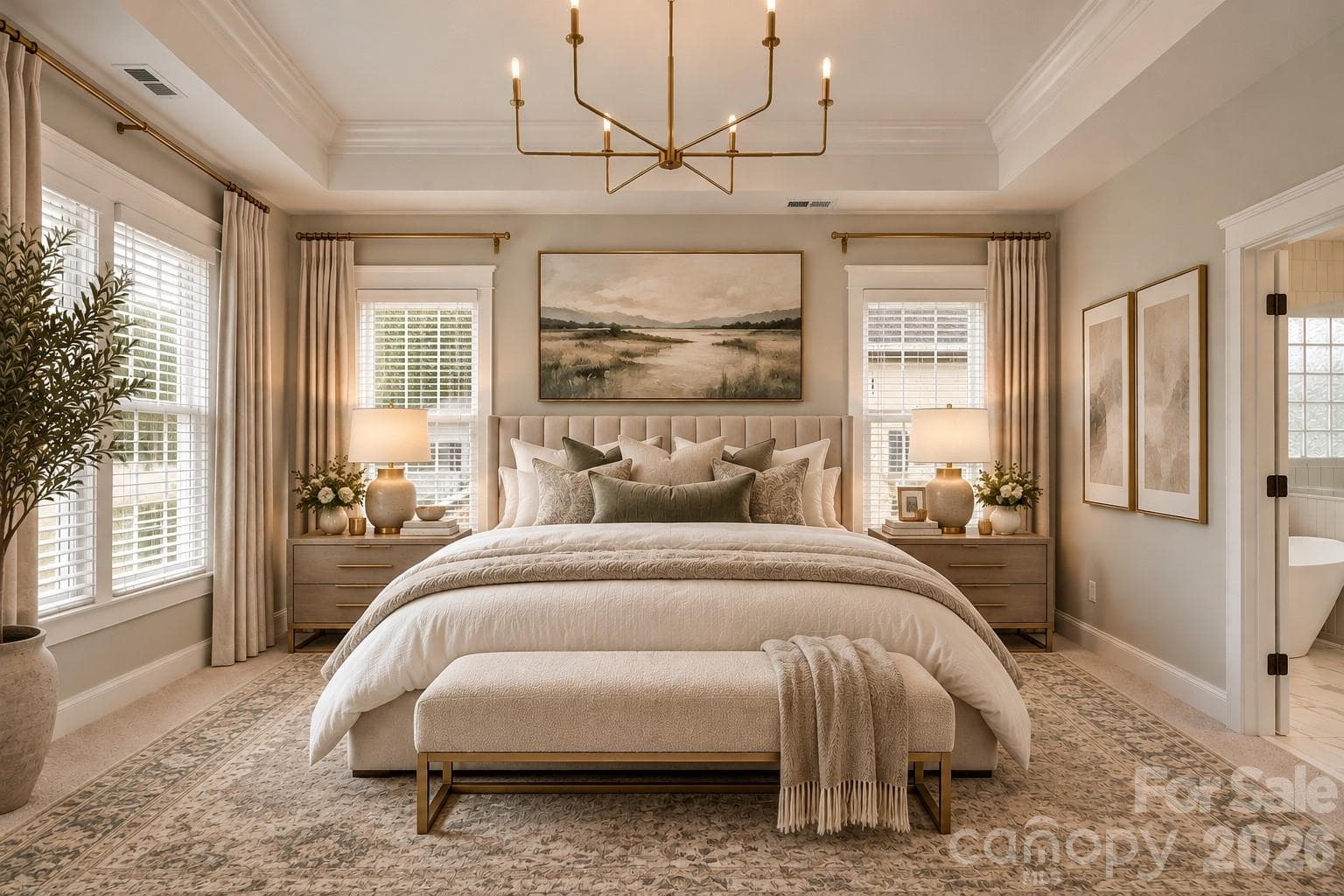 Virtually staged primary suite - 882 Promenade Walk, Fort Mill