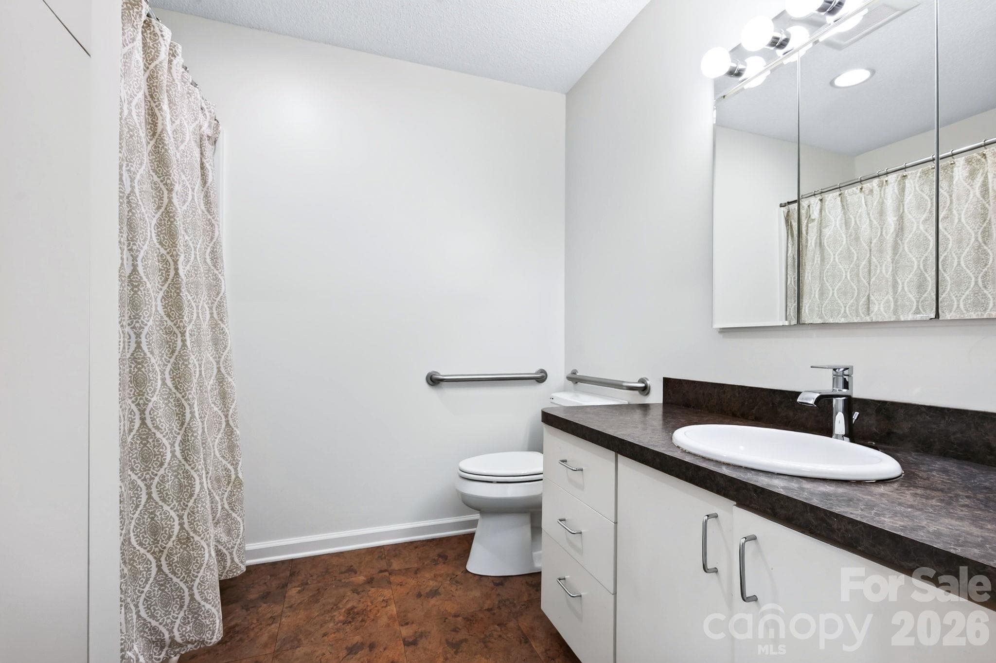Main level full bath with walk in shower - 43 Vermont Court, Asheville