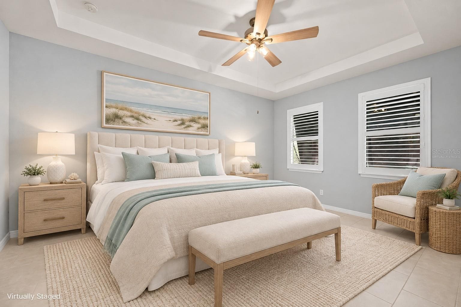 Primary Bedroom Virtually Staged - 25416 PRADA DR, PUNTA GORDA