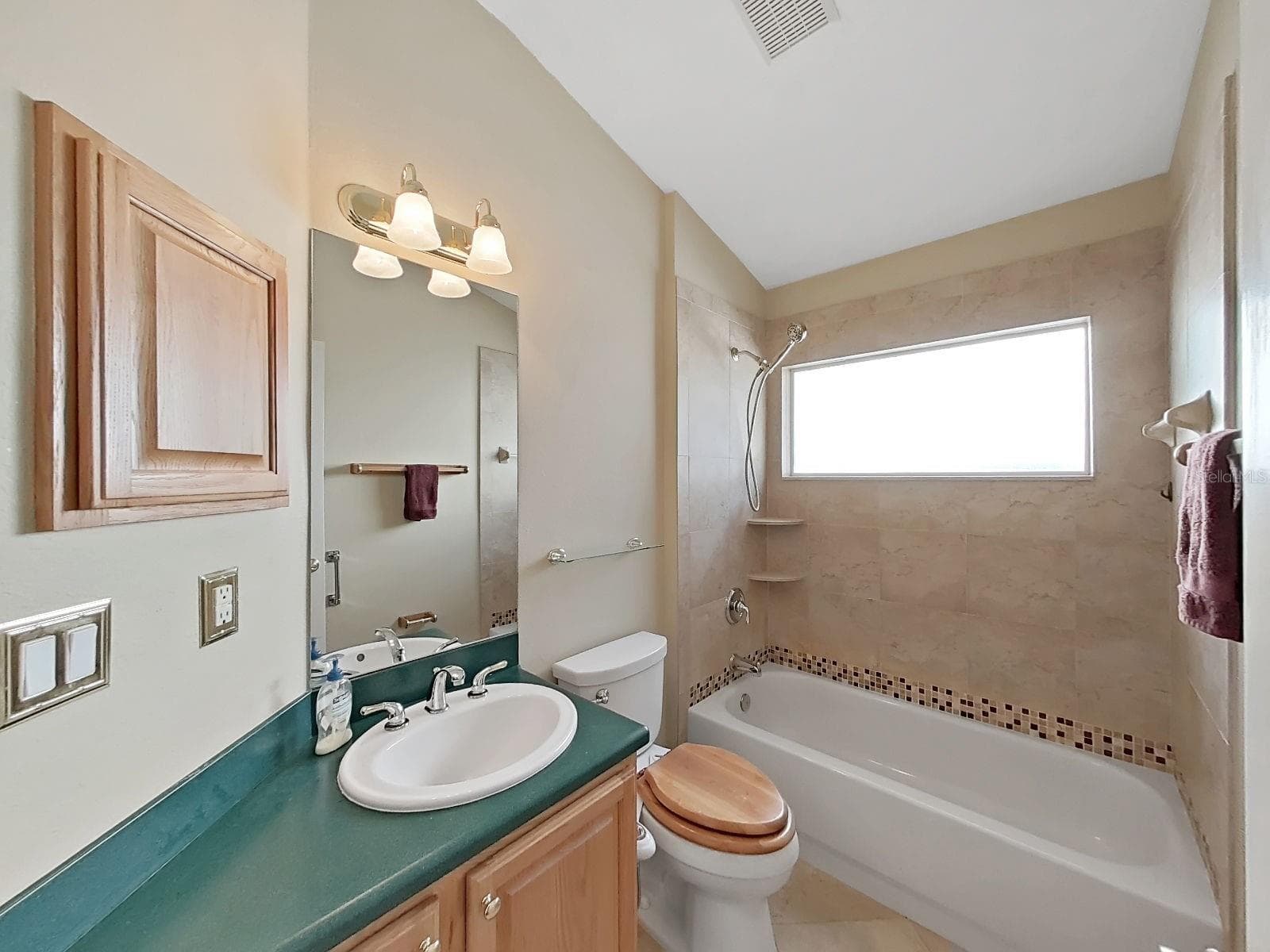 Bath #3 ~ Tub with Shower - 14915 DEVONSHIRE WOODS PL, TAMPA