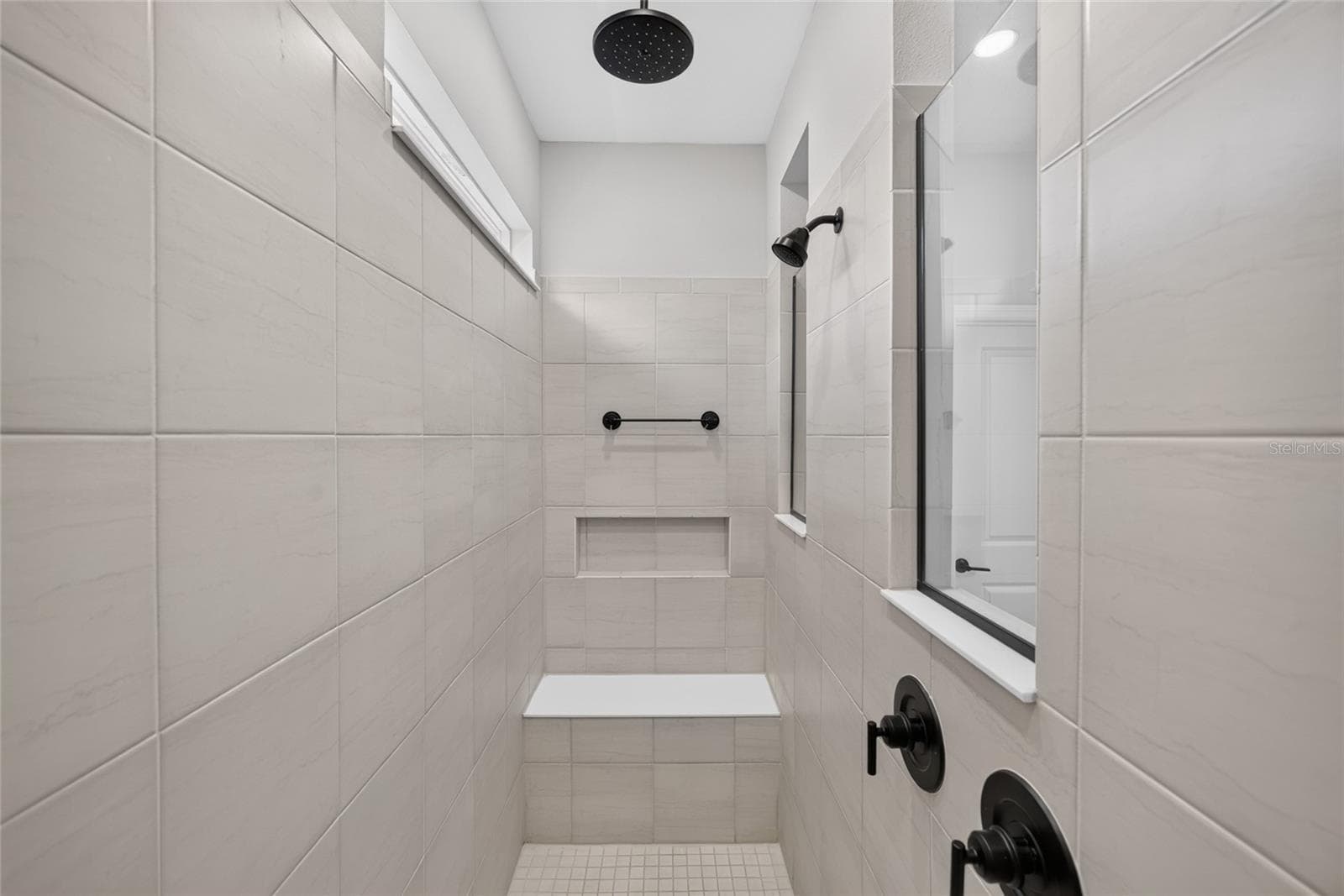 Huge Walk-In Shower with Eyebrow Window for Natural Light - 2605 DEL WEBB DR, MINNEOLA