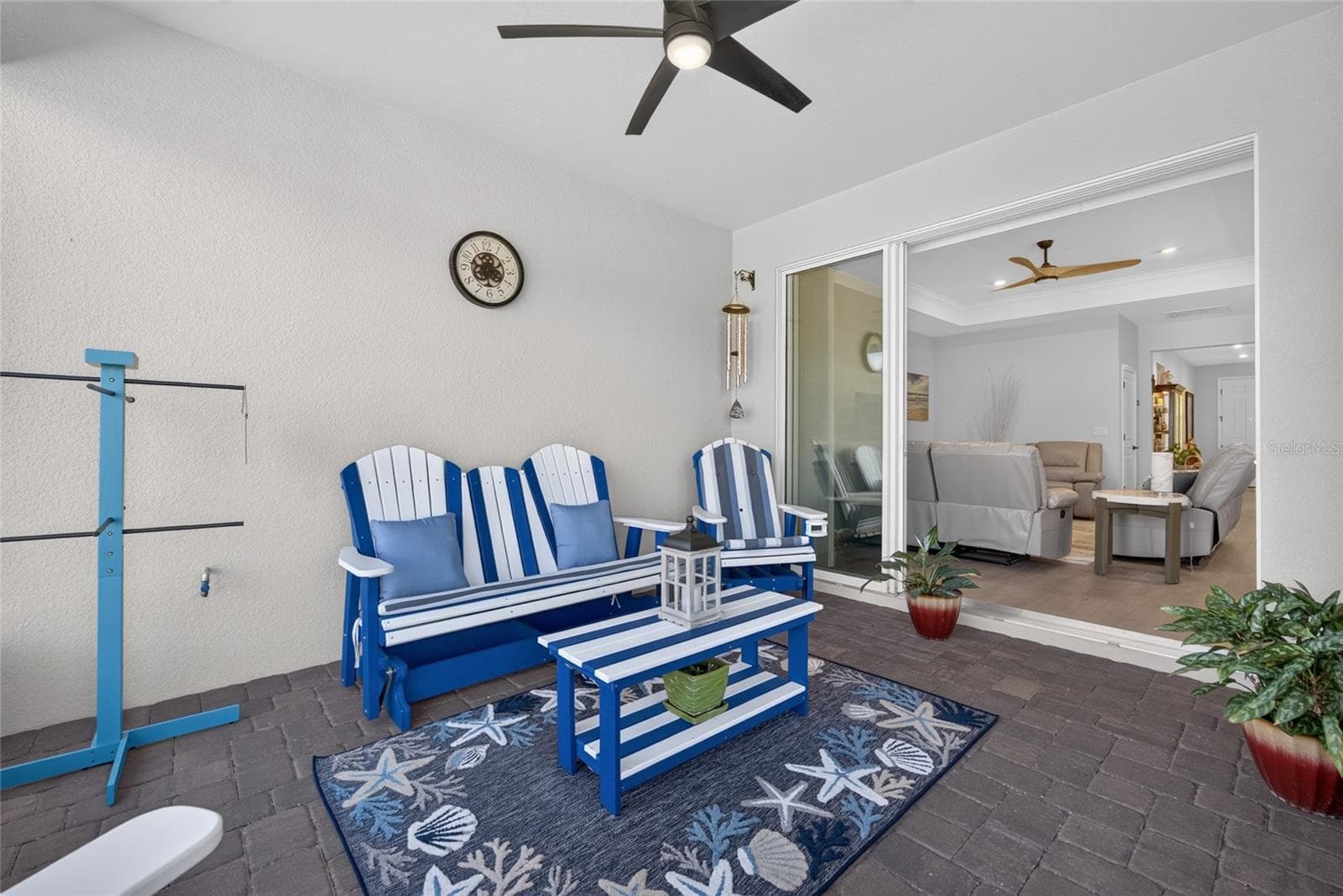 Brick Paver Lanai with Lighted Ceiling Fan - 2605 DEL WEBB DR, MINNEOLA