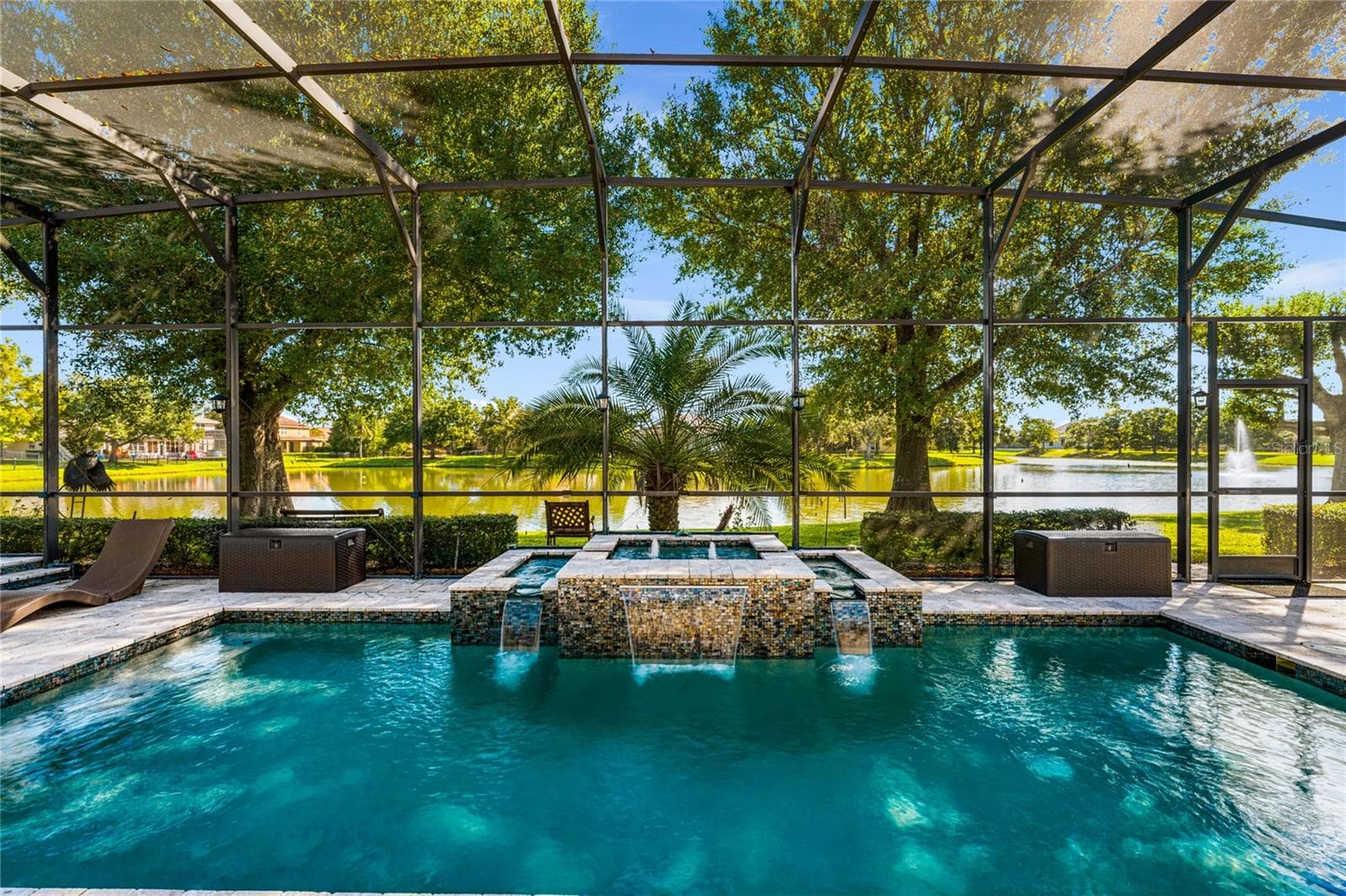 Pool with Waterfall Feature - 3021 PALERMO CT, MOUNT DORA