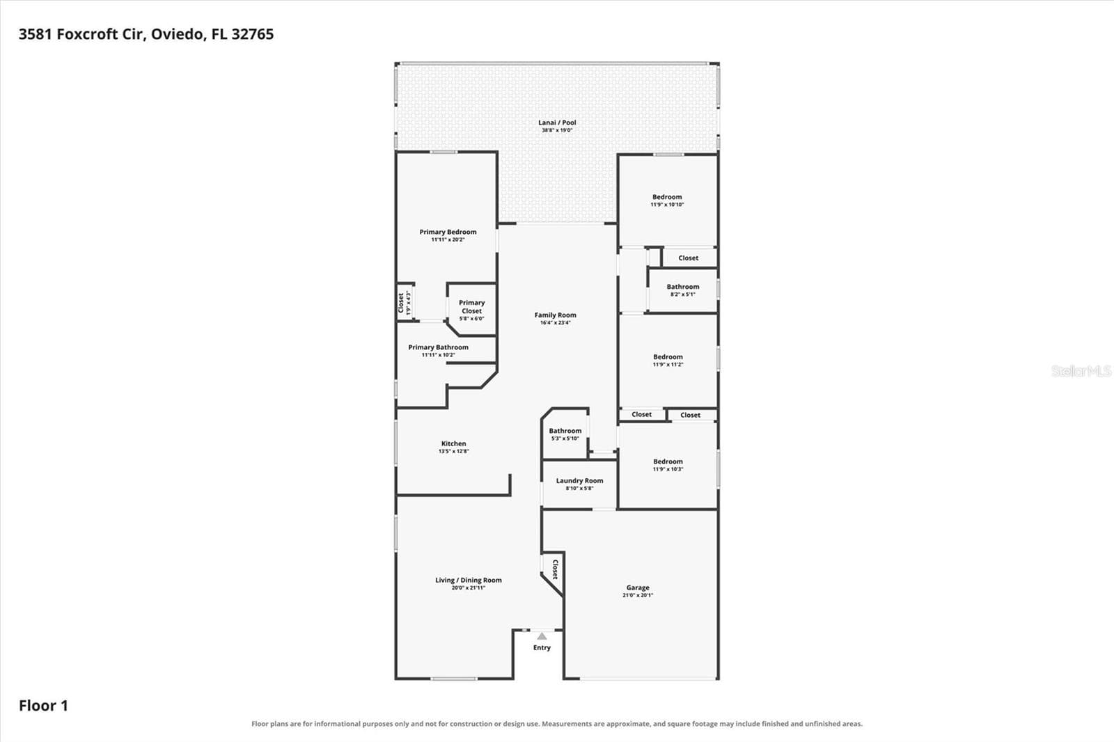 Floor plan - 3581 FOXCROFT CIR, OVIEDO