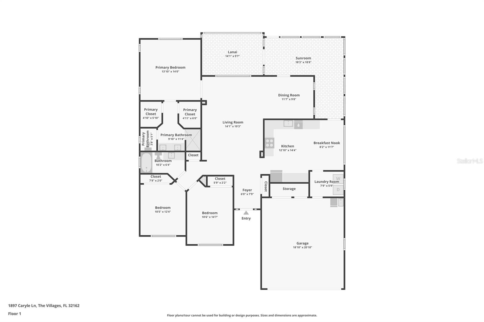 Floor Plan - 1897 CARYLE LN, THE VILLAGES