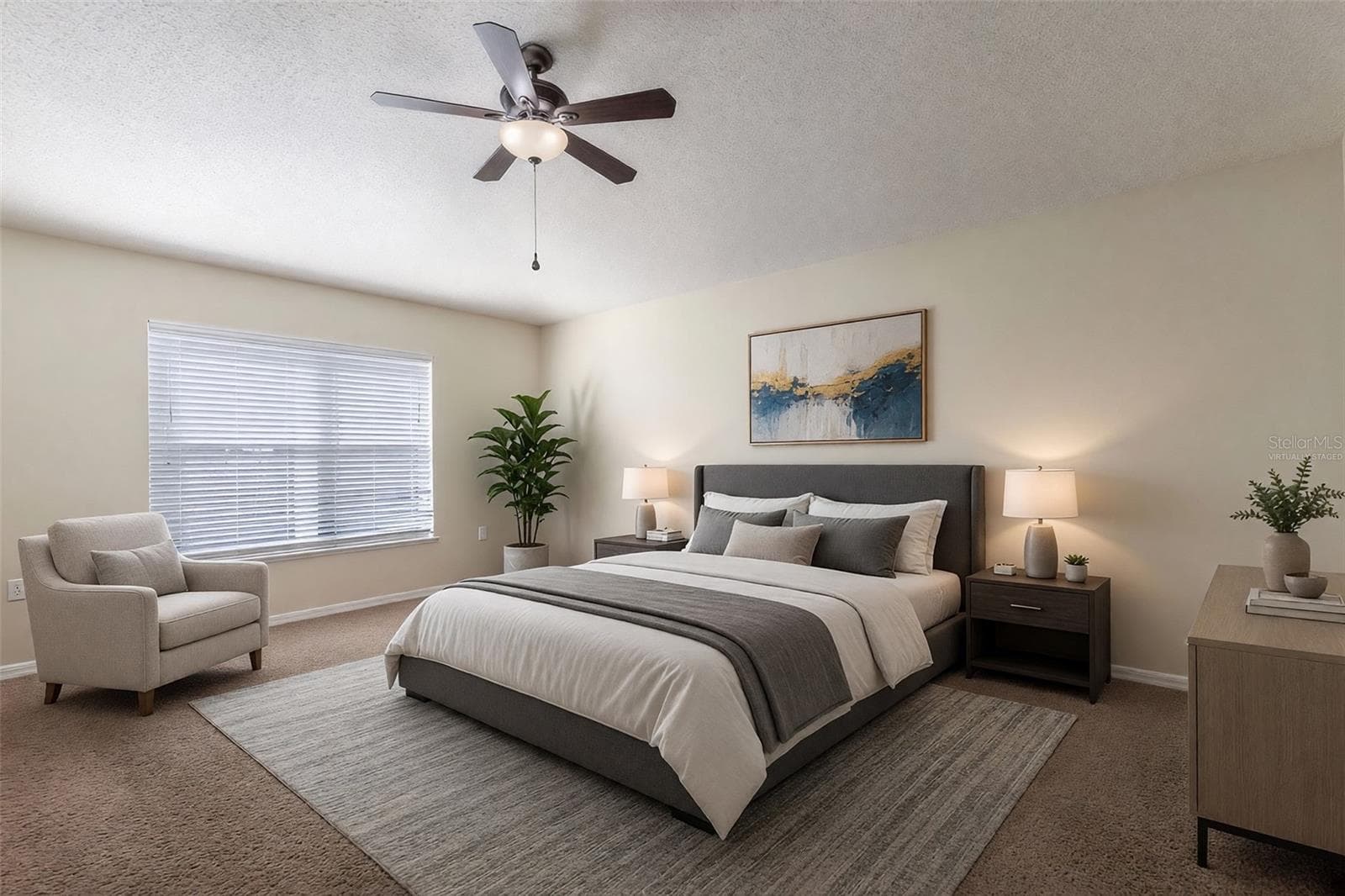 VIRTUALLY STAGED PRIMARY BEDROOM - 2457 ELKCAM BLVD, DELTONA