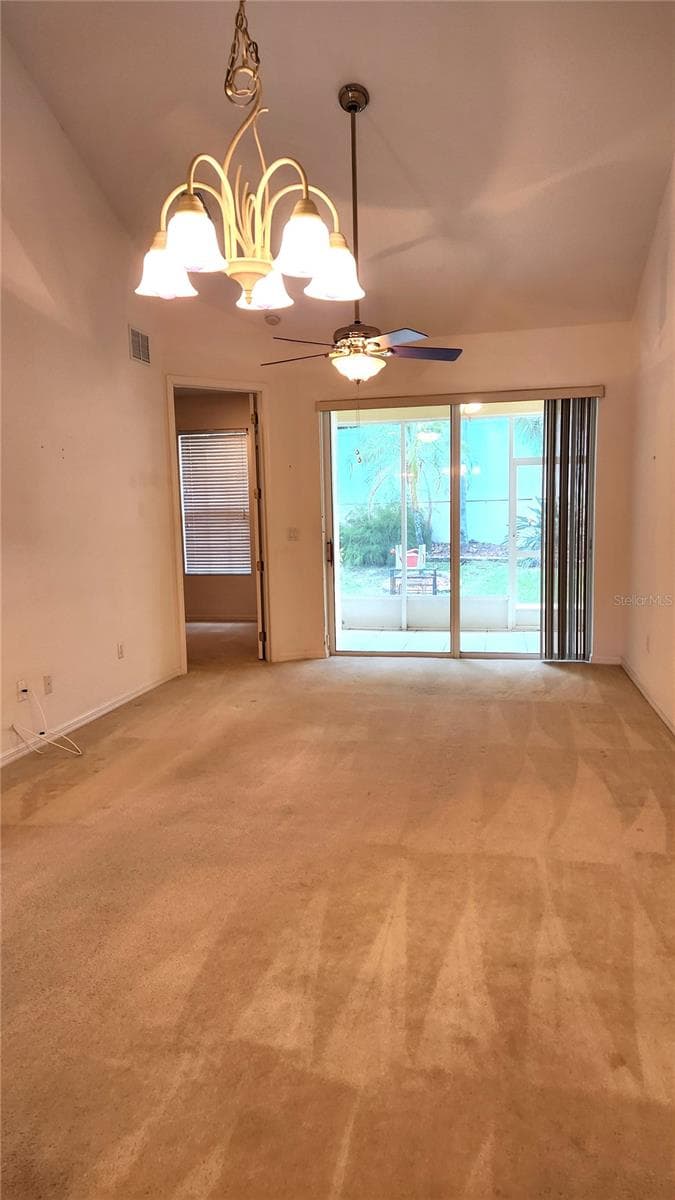 View from the Kitchen towards Patio. - 642 SPRING LAKE CIR, TARPON SPRINGS