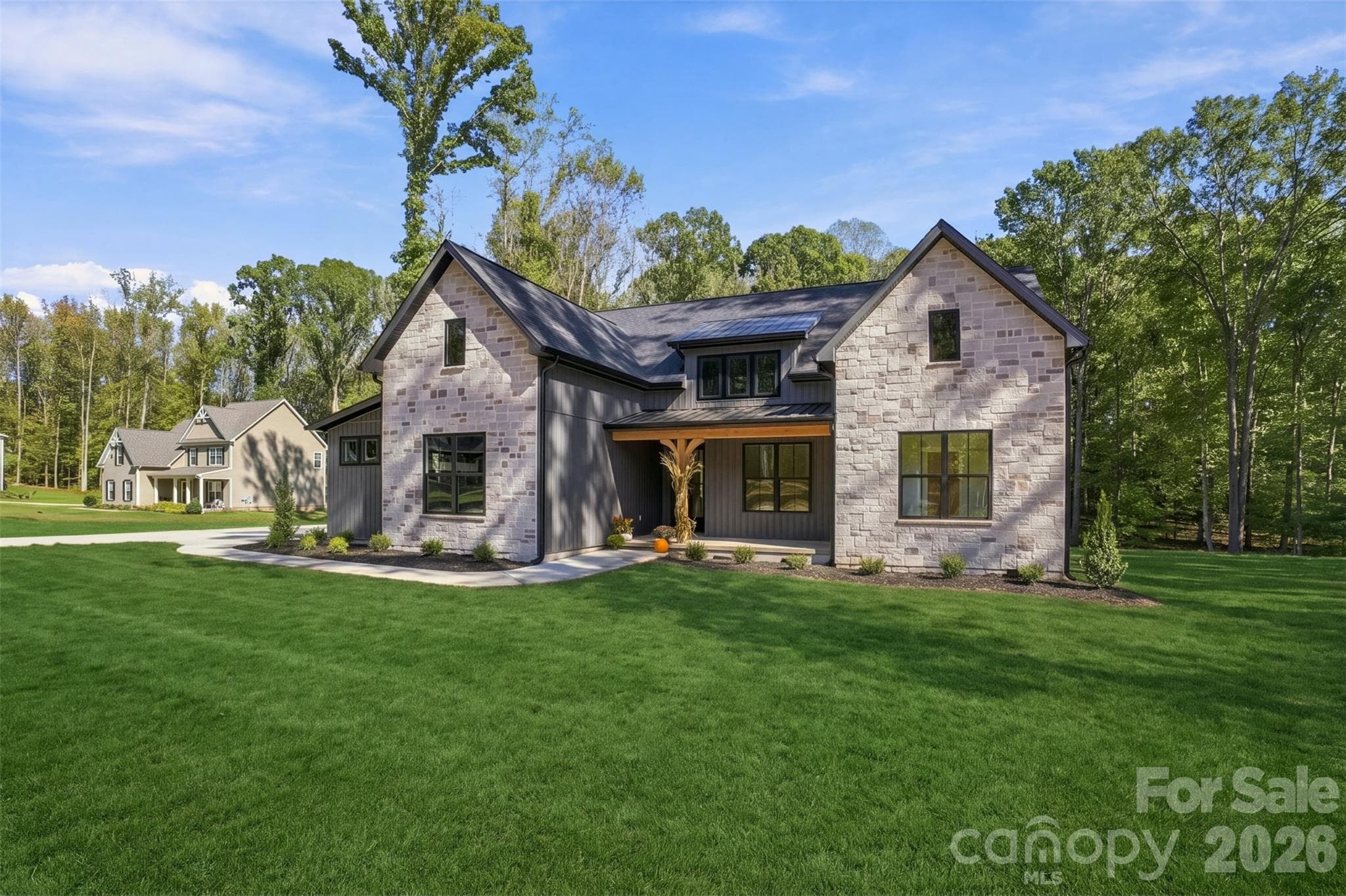 Front Elevation with Stacked Stone - 219 Barra Drive, Waxhaw