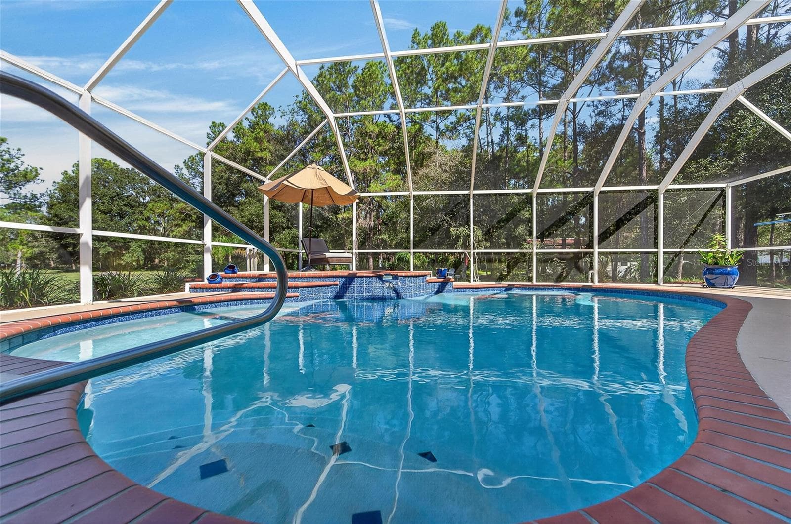 Large family pool has a cascading spa - 0 OLCOTT DR, WESLEY CHAPEL
