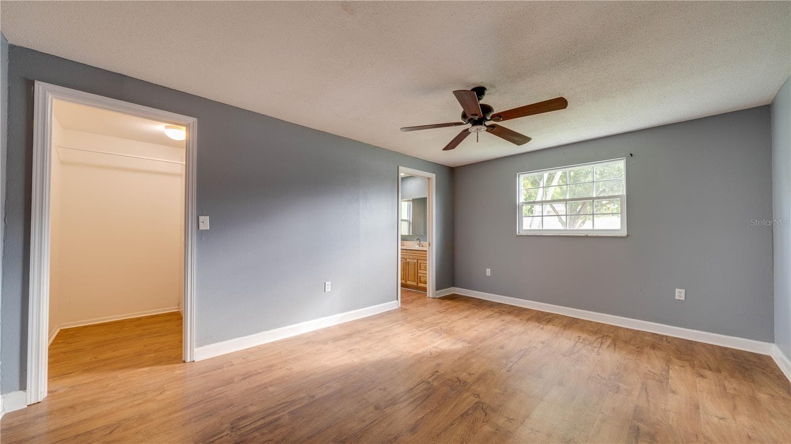 Freshly painted Primary Suite with a walk-in closet. - 909 SE 27TH ST, CAPE CORAL