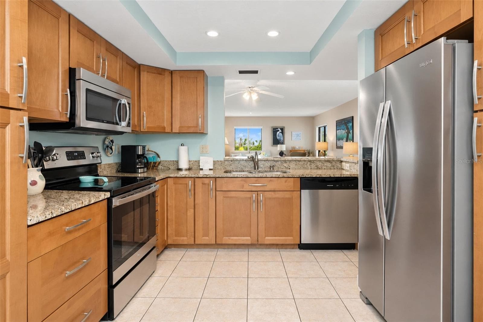 The kitchen view from the French balcony. - 2950 N BEACH RD #A321, ENGLEWOOD