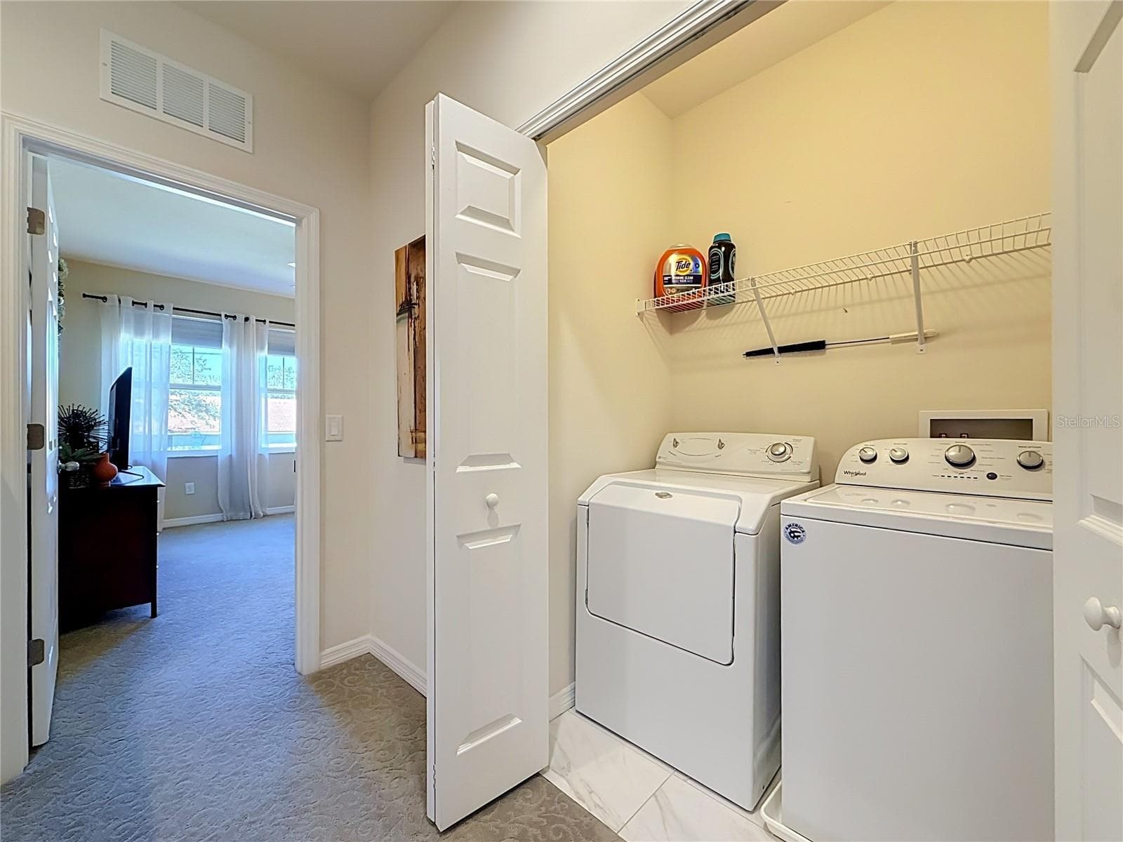 INSIDE LAUNDRY CLOSET with WASHER AND DRYER INCLUDED - 2270 MONTVIEW DR, CLEARWATER