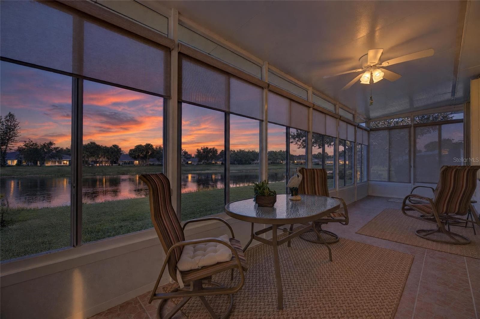 Evening in your Florida Room - 1229 HUNTINGTON GREENS DR #12, SUN CITY CENTER