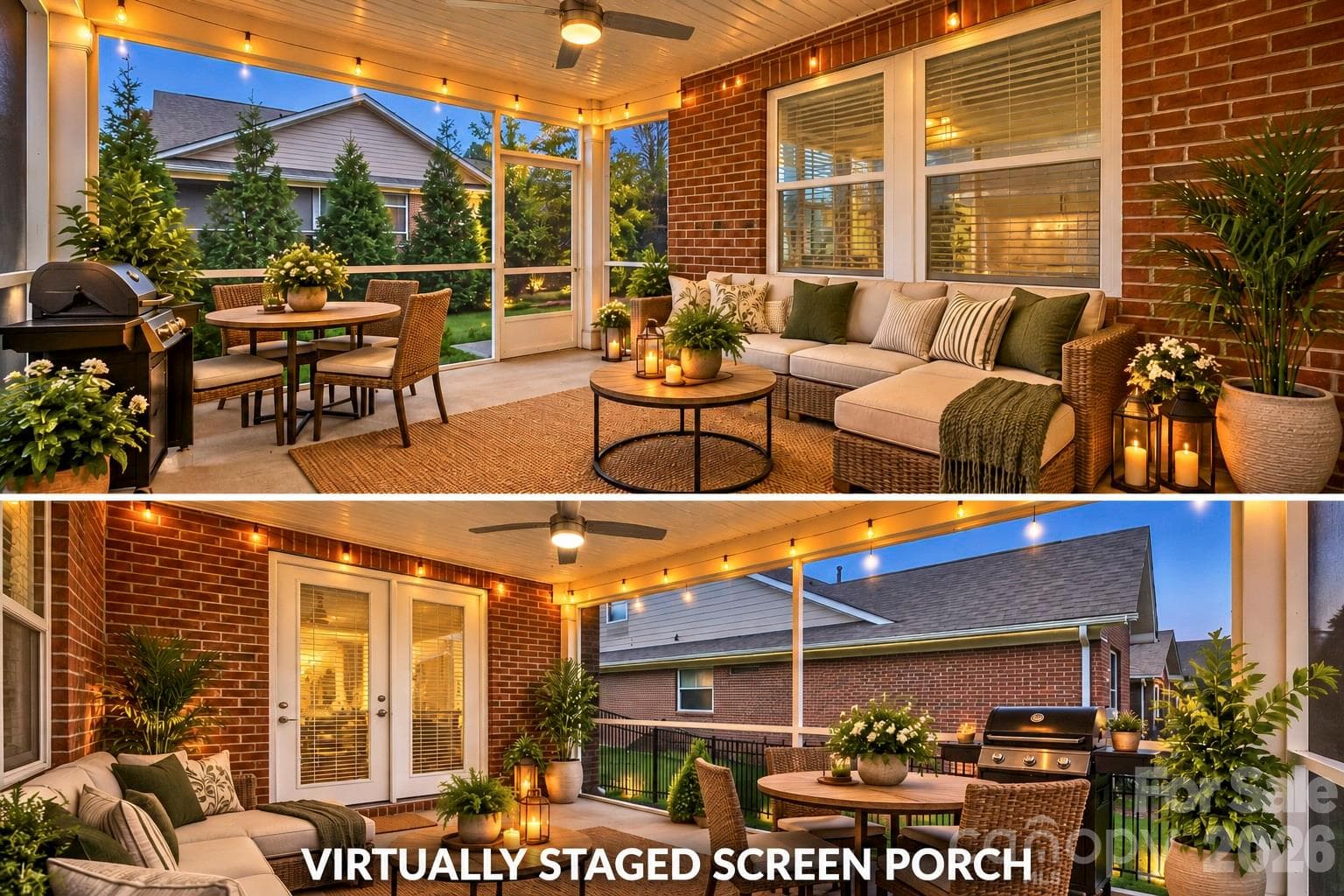 Virtually Staged Screen Porch - 3232 Marchers Trace Drive, Mint Hill