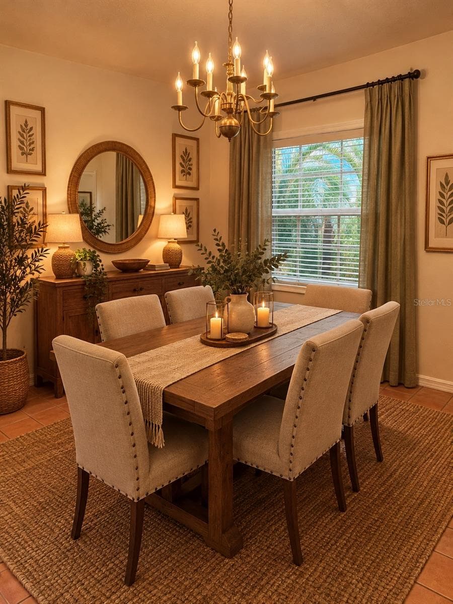dining room virtual staged - 402 DATE PALM CT NE, ST PETERSBURG
