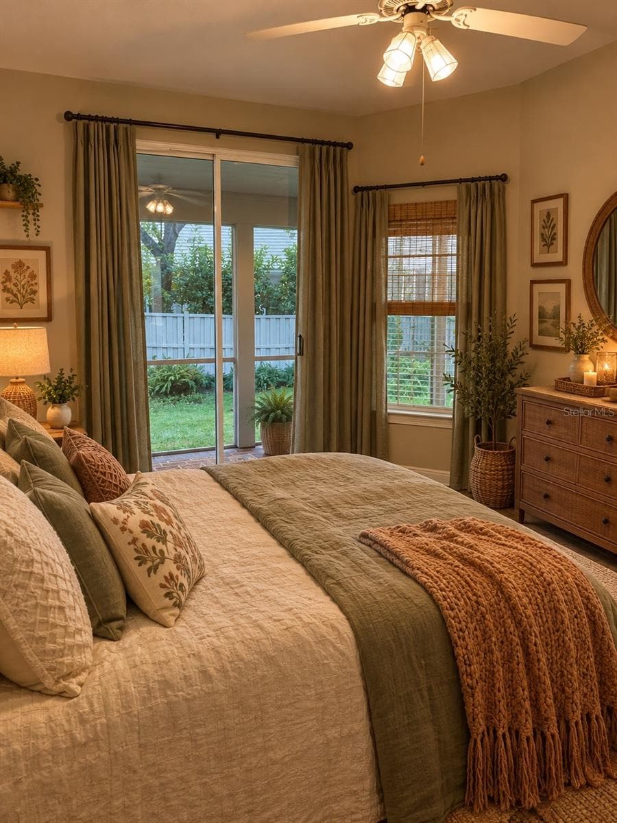 Primary bedroom virtual staged - 402 DATE PALM CT NE, ST PETERSBURG