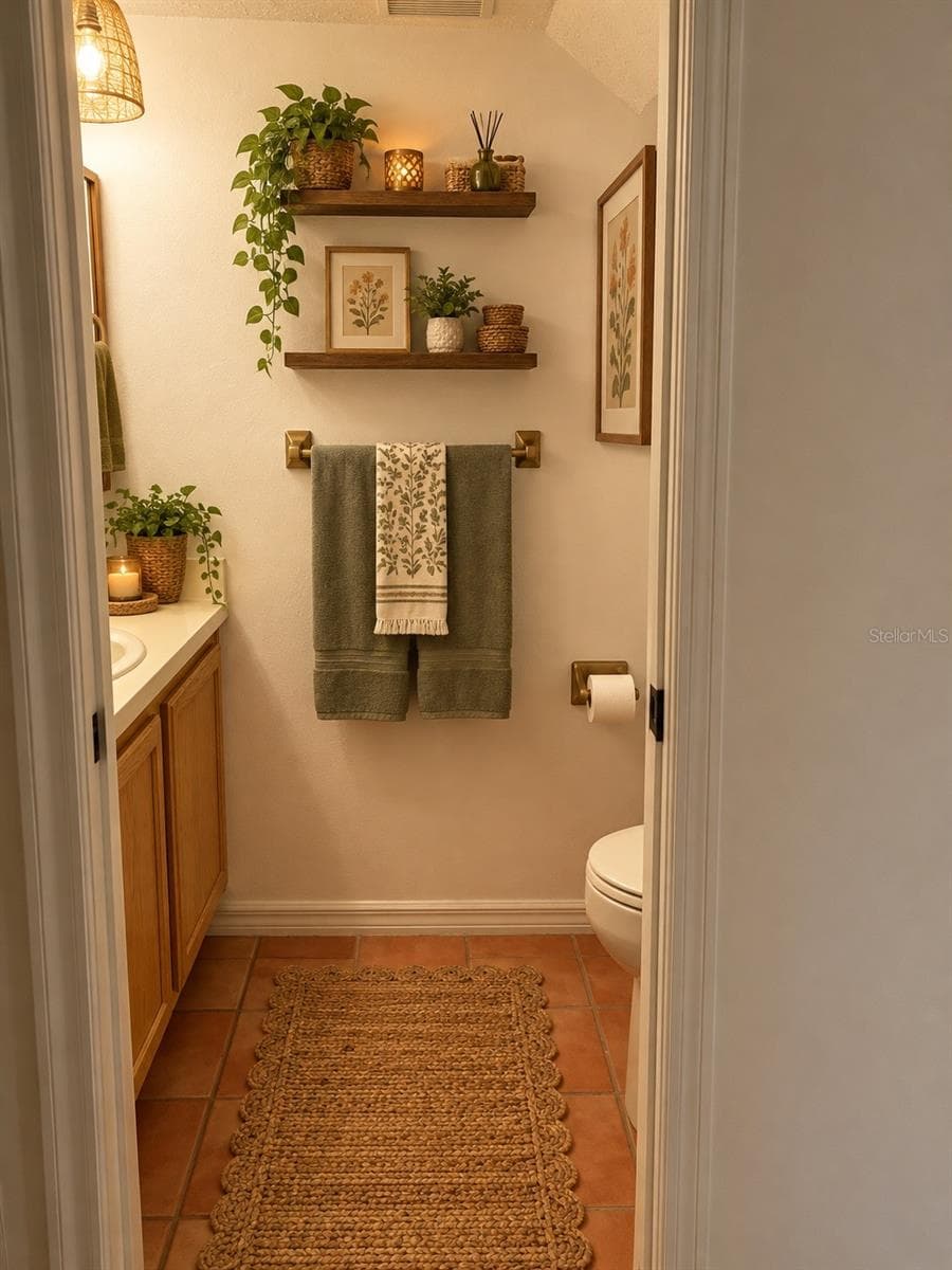 Half Bath downstairs virtual staged - 402 DATE PALM CT NE, ST PETERSBURG