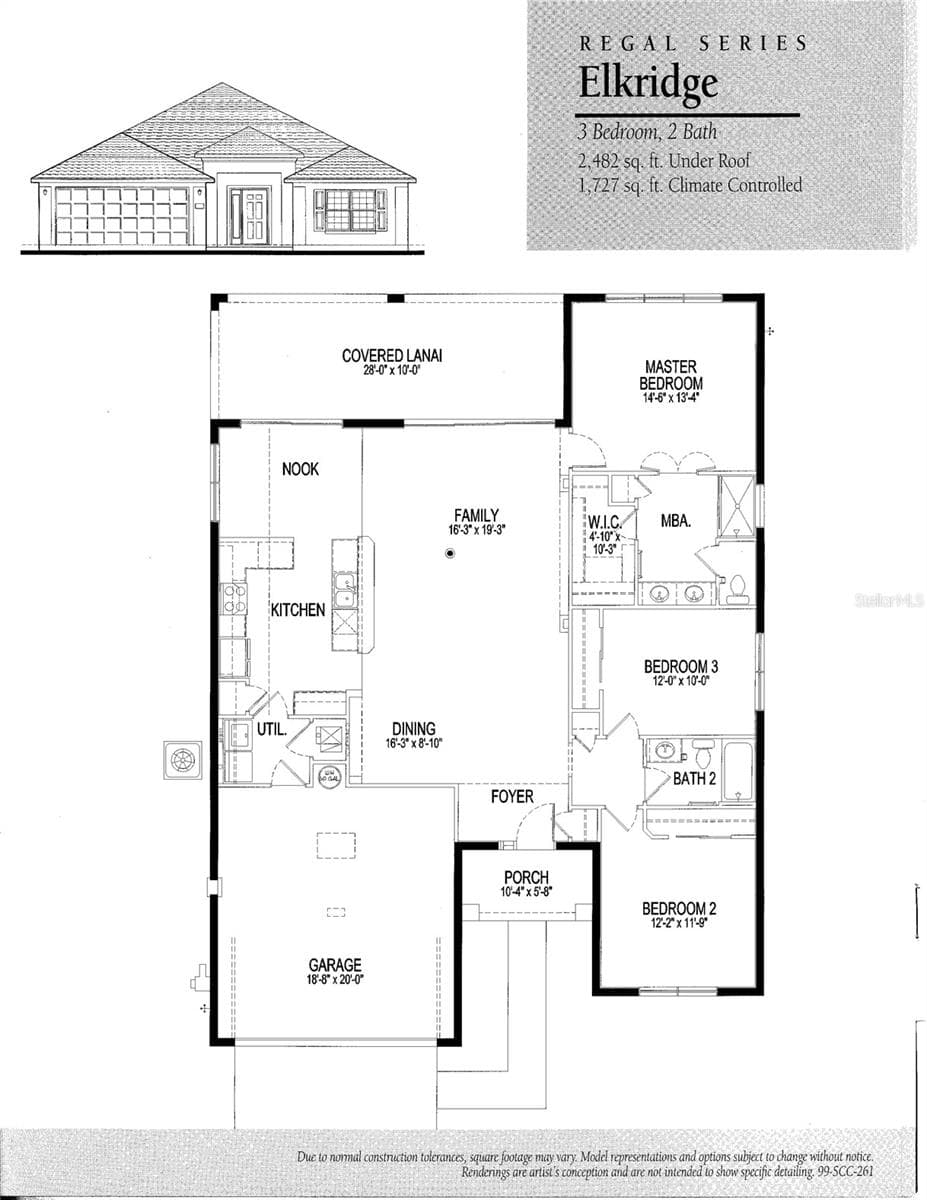 Elkridge Sample Floorplan - 13136 SE 86TH CIR, SUMMERFIELD