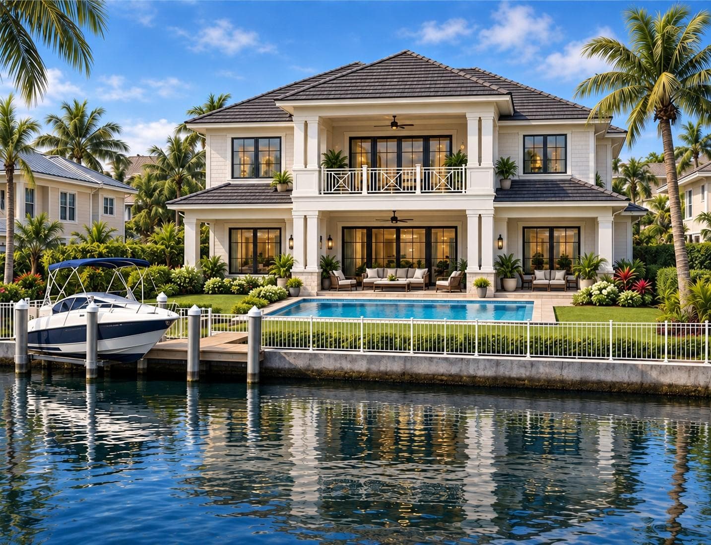 Rear Canal Front Rendering, Pictures are examples only, final design and finishes may vary based on buyer preferences - 540A MAST DR, BRADENTON