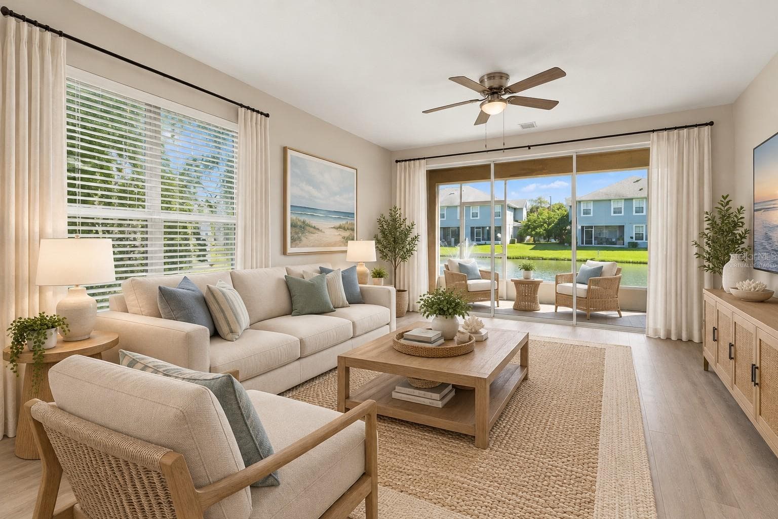 Virtually Staged Living Room - 10313 WILLOW LEAF TRL, TAMPA