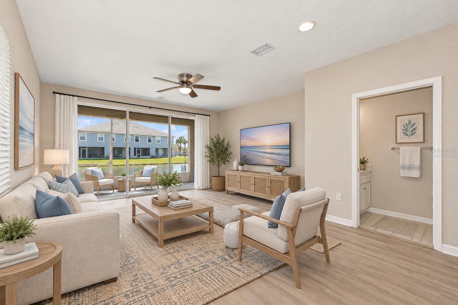 Virtually Staged Living Room - 10313 WILLOW LEAF TRL, TAMPA