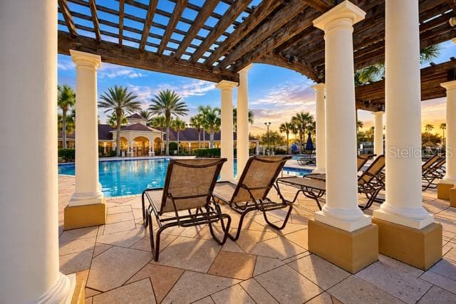 Recently upgraded cabana offers a space to relax while enjoying a cold drink by the pool! (<Virtual Twilight> - 2778 ALMATON LOOP #204, KISSIMMEE