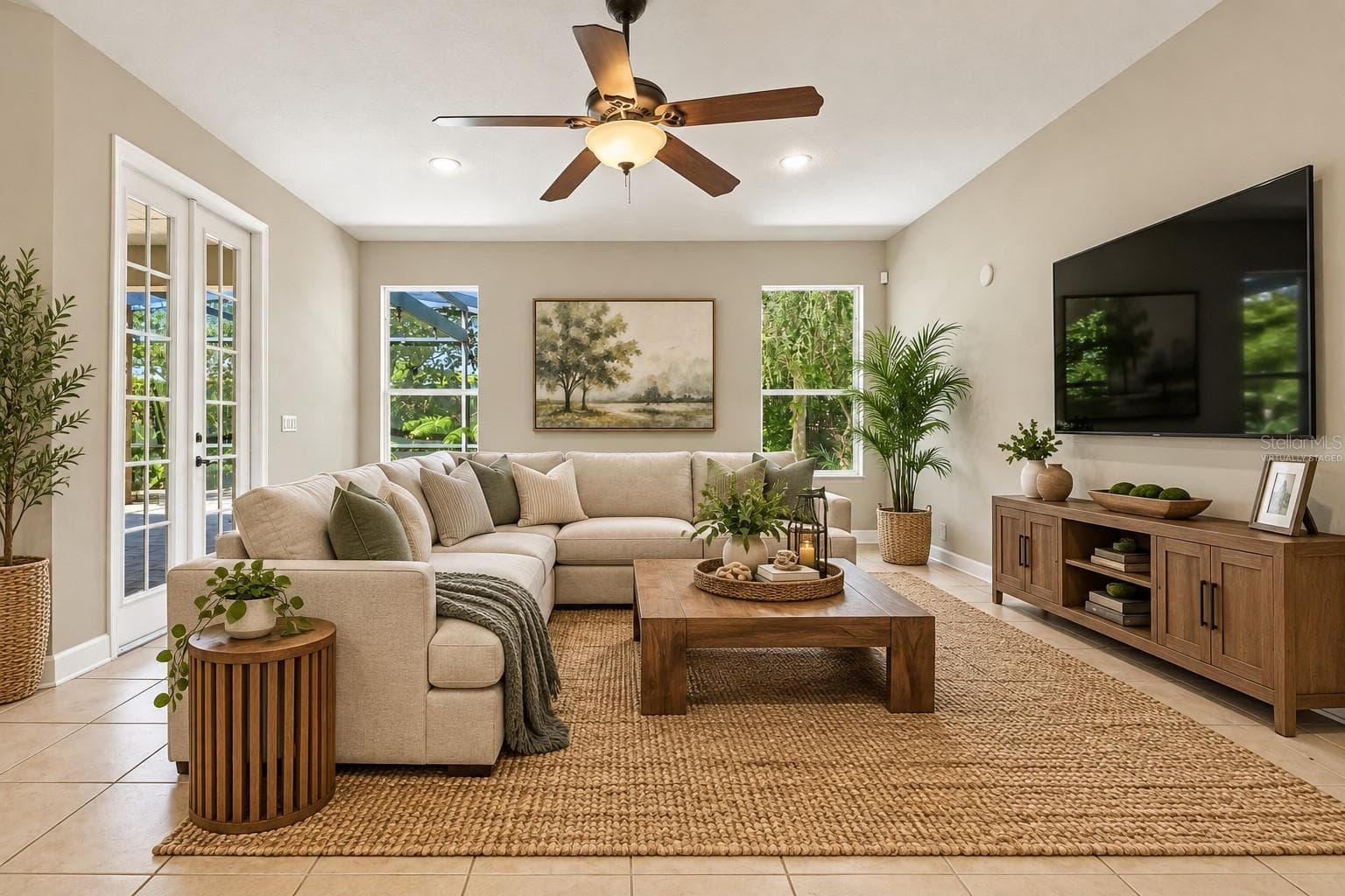 FAMILY ROOM- virtually staged - 1609 VICTORIA GARDENS DR, DELAND