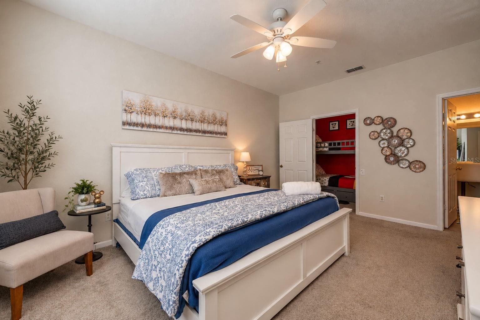 Second Bedroom opens up to an oversized walk in closet transformed into a fun bonus bunk space for the kids! - 2778 ALMATON LOOP #204, KISSIMMEE