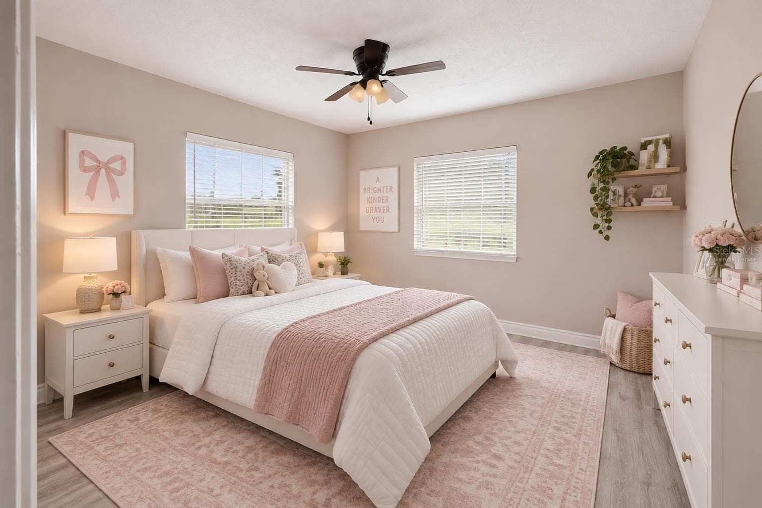 Virtually staged bedroom 2 - 5106 THONOTOSASSA RD, PLANT CITY