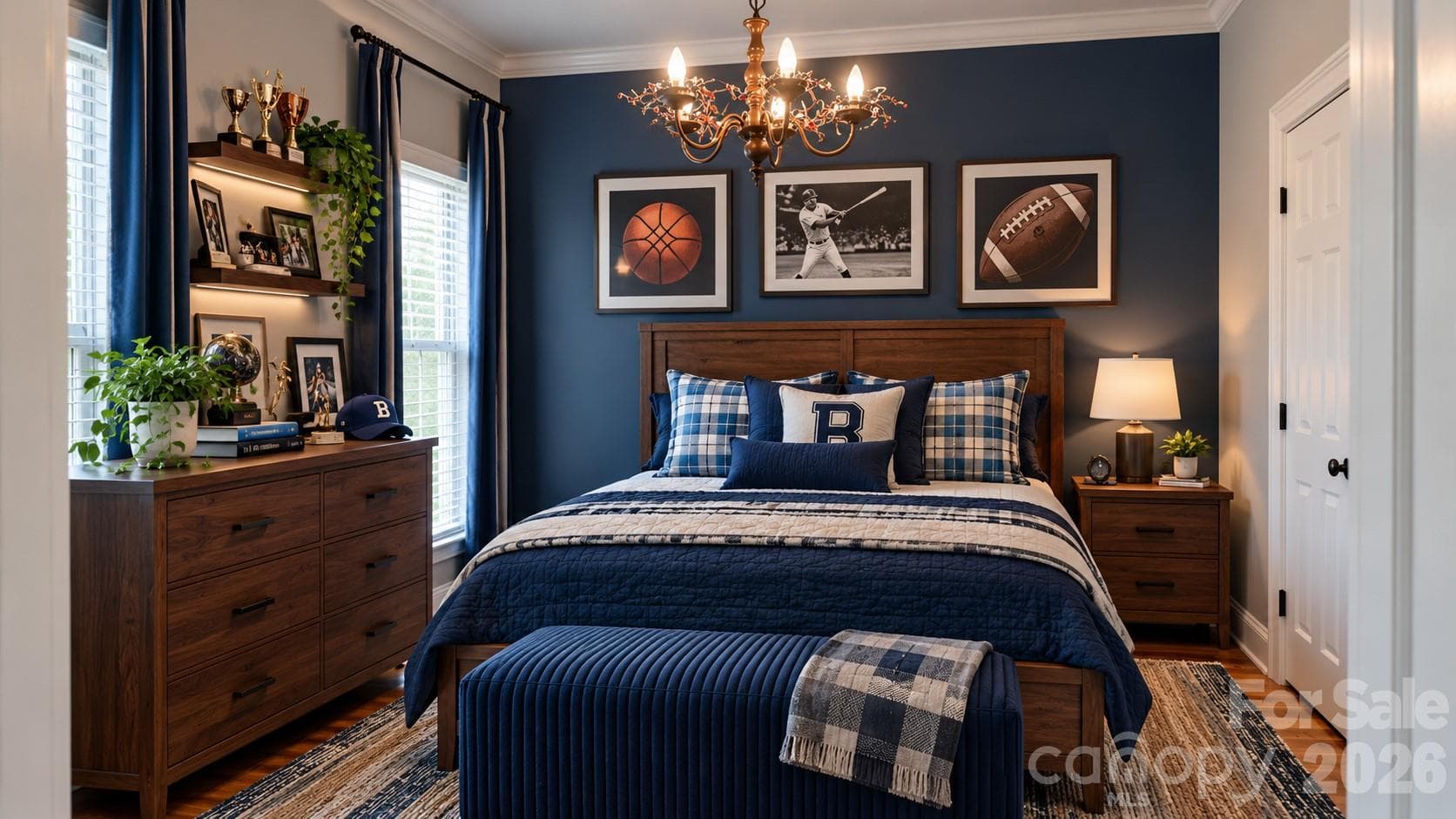 DIGITALLY STAGED Front Bedroom: Boy room - 5480 Glen Forest Drive, Charlotte