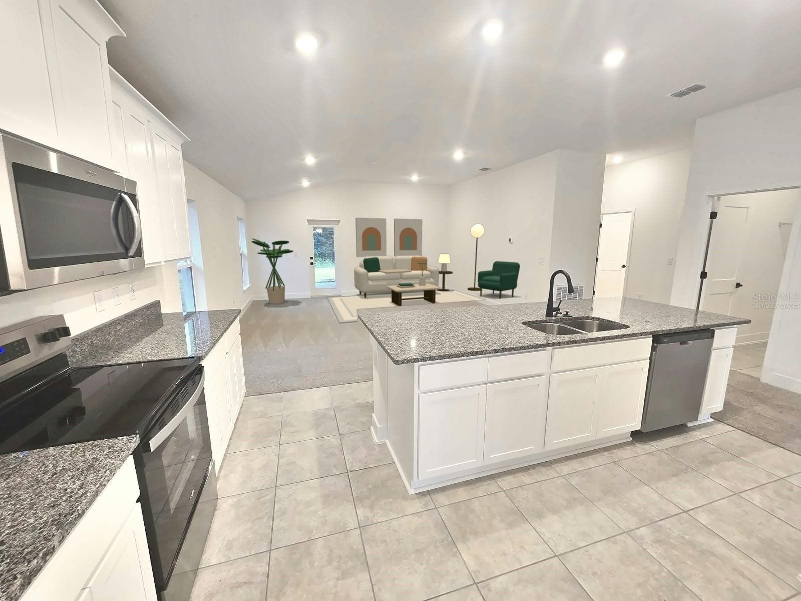 Kitchen and family room - virtually staged - 7708 BENT TREE LOOP, ST CLOUD