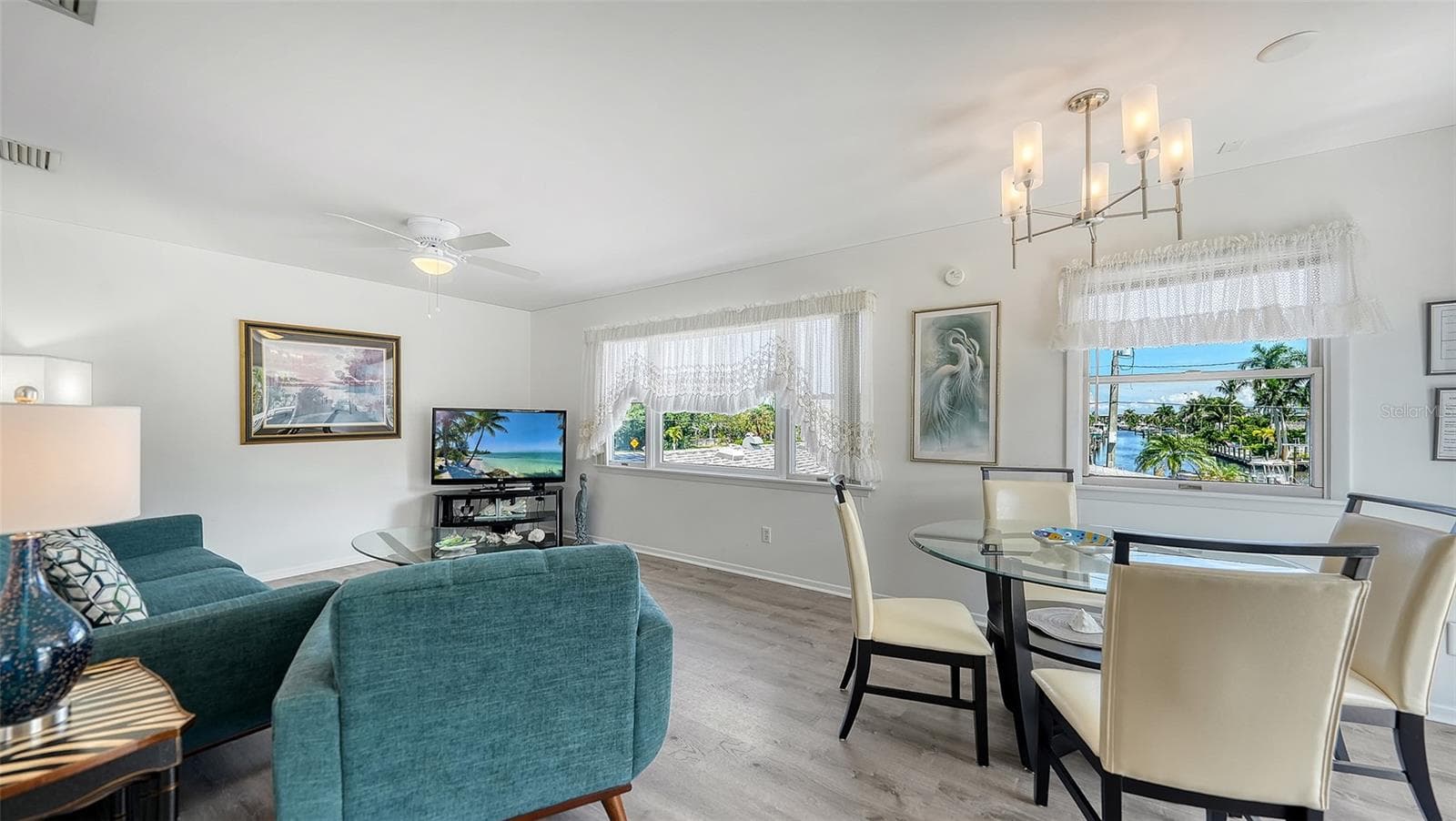 Upstairs living/dining area Apt B - 7406 MARINA DR #A and B, HOLMES BEACH