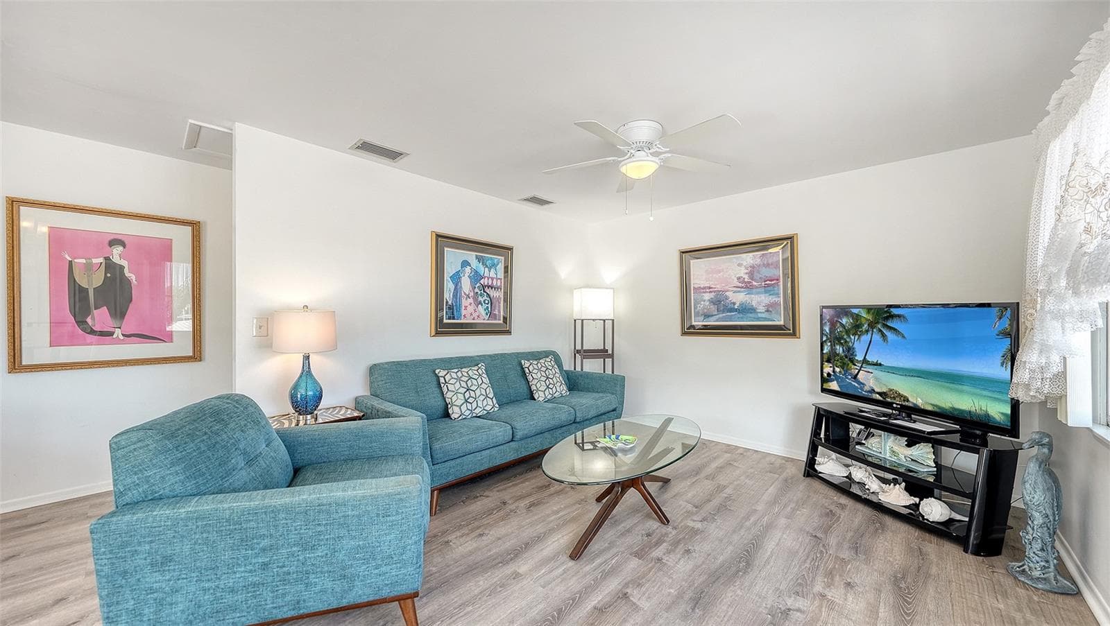Living room Apt B - 7406 MARINA DR #A and B, HOLMES BEACH