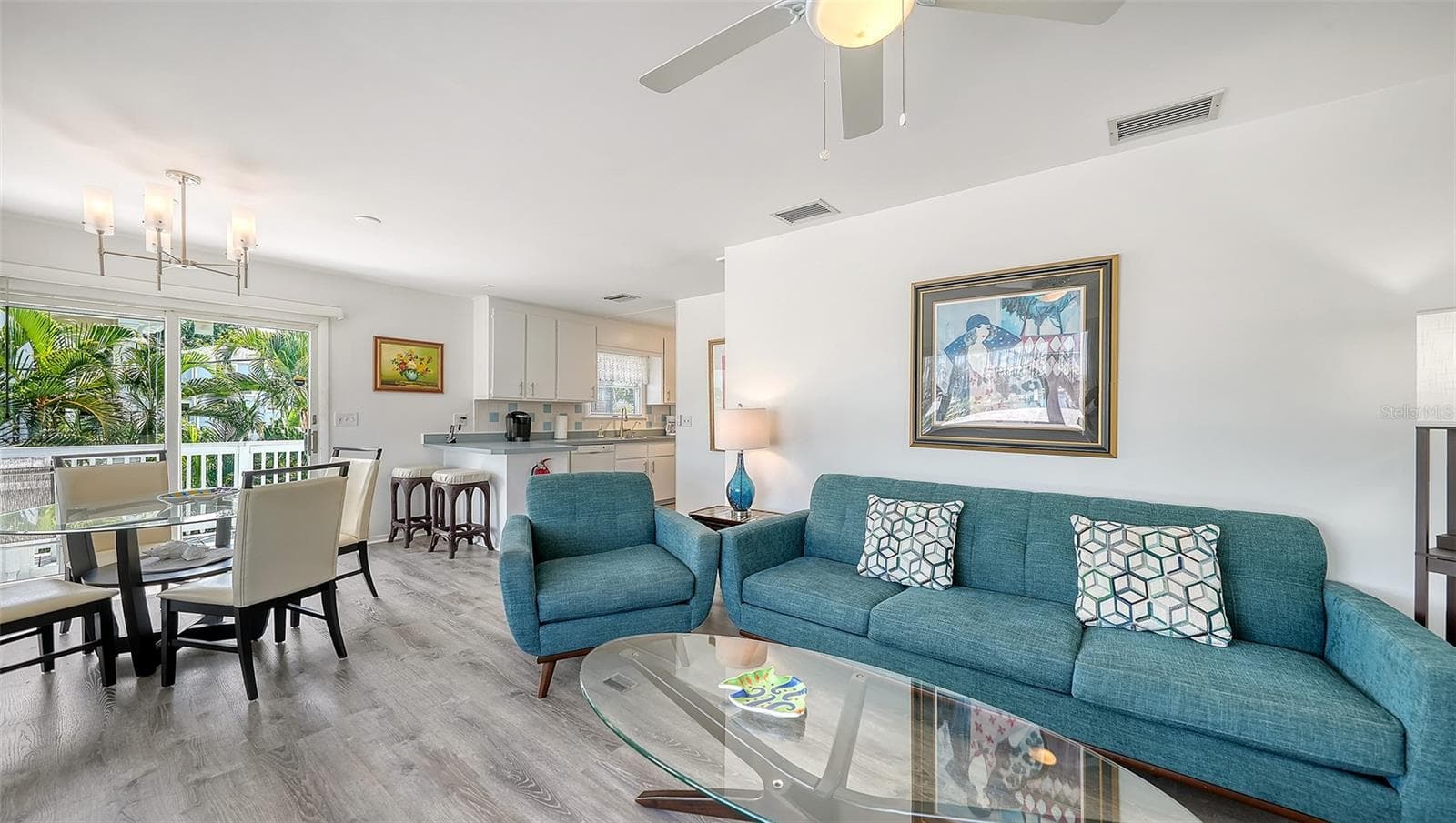 Living/Dining Apt B - 7406 MARINA DR #A and B, HOLMES BEACH