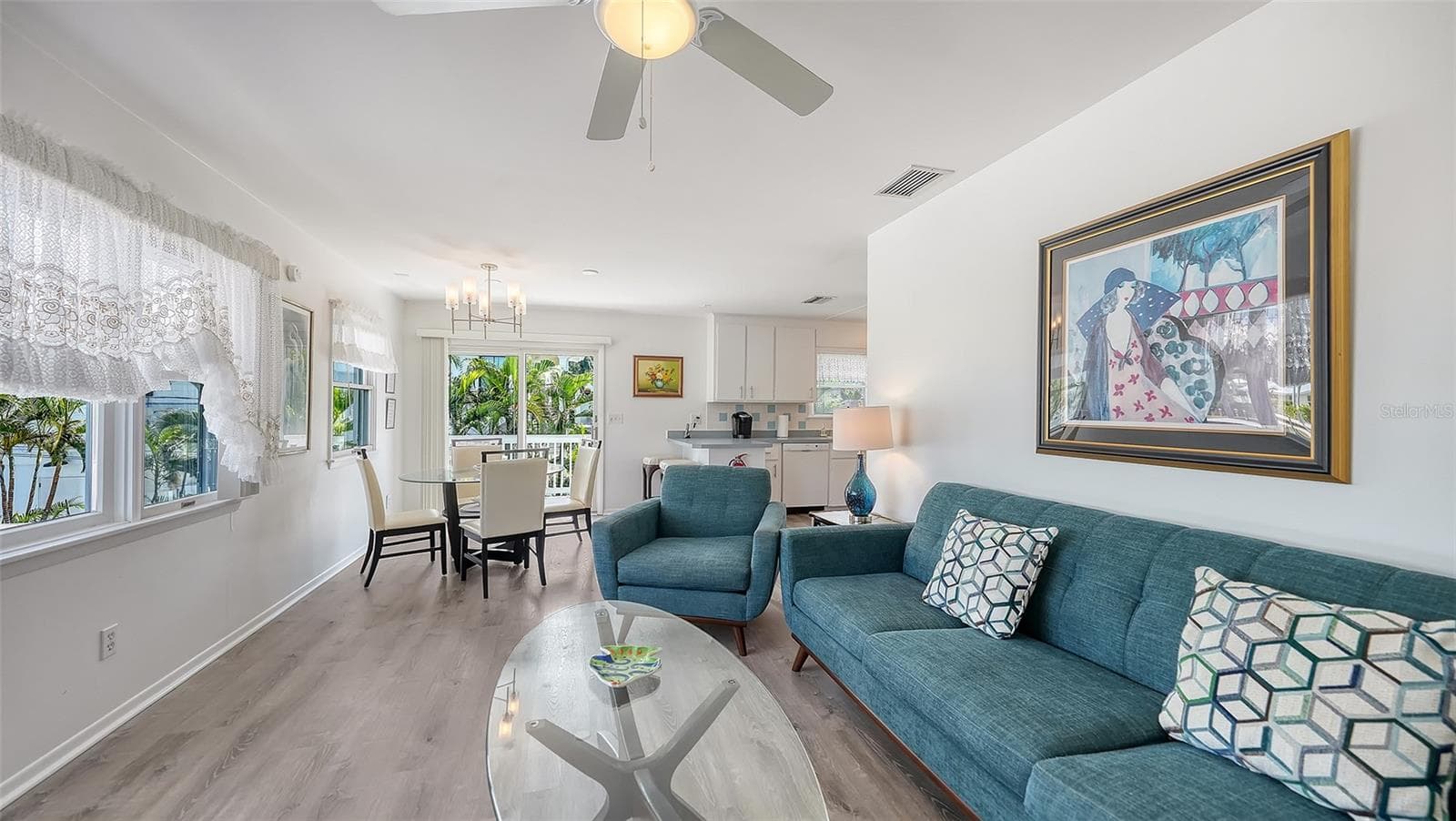 Living/Dining Apt B - 7406 MARINA DR #A and B, HOLMES BEACH