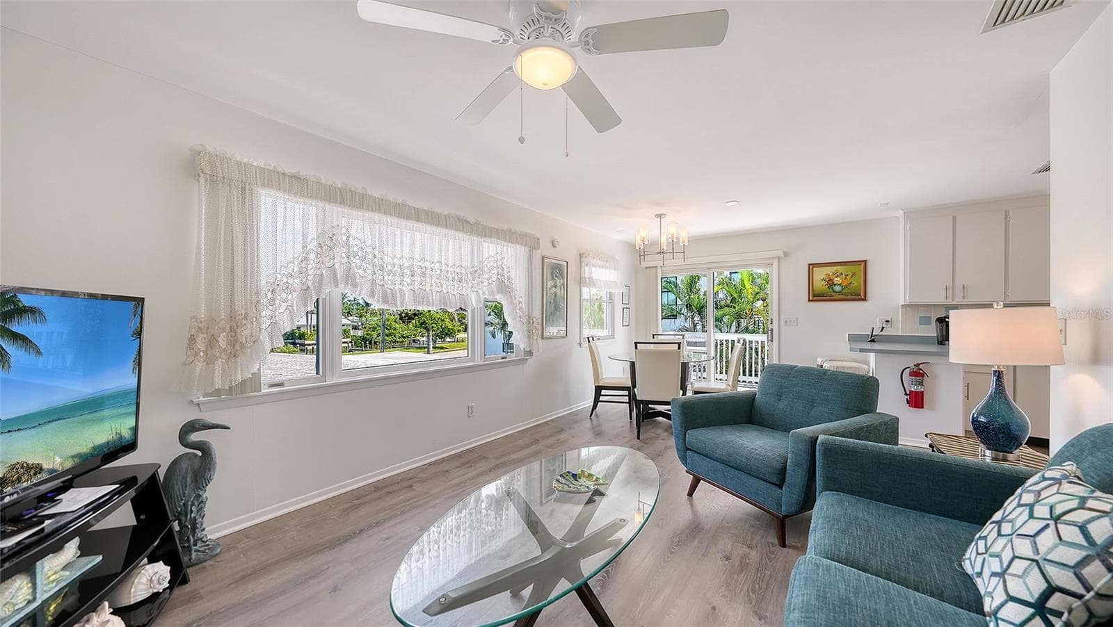 Living/Dining Apt B - 7406 MARINA DR #A and B, HOLMES BEACH