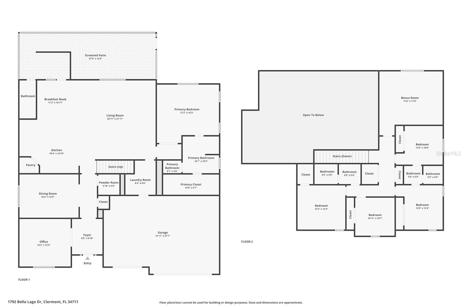 Combined Floor-plan - 1792 BELLA LAGO DR, CLERMONT
