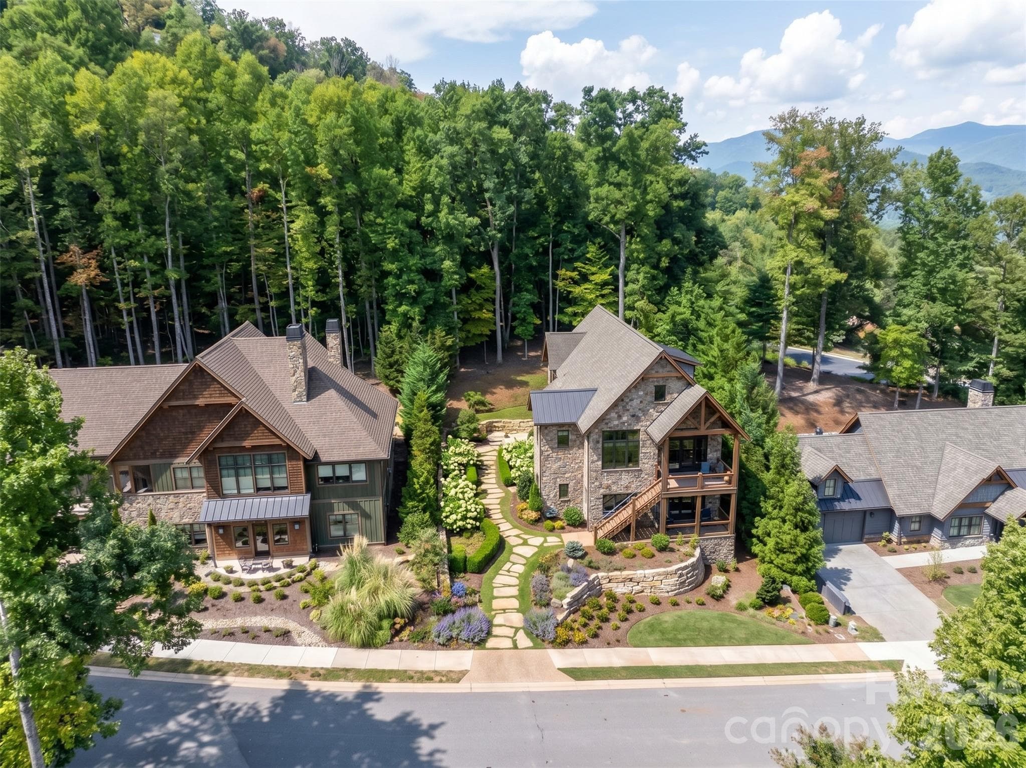 Another VIRTUAL representation of what a comparable home for The Settings would look like on the vacant subject lot that's for sale...It's the lot in the middle! - 31 Old Lafayette Lane, Black Mountain