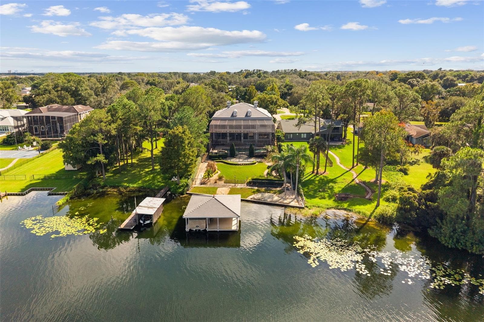 Drone view from back - 6091 LINNEAL BEACH DR, APOPKA