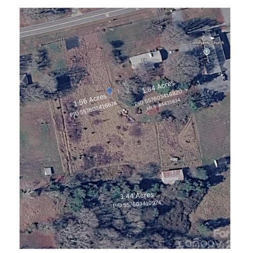 Google earth view of the lots for sale and the home for sale - 0 N Central Avenue, Locust
