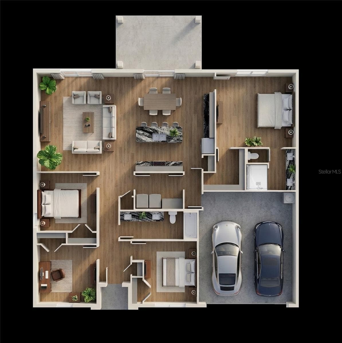 Layout with AI staging - 6232 SW 204TH AVE, DUNNELLON