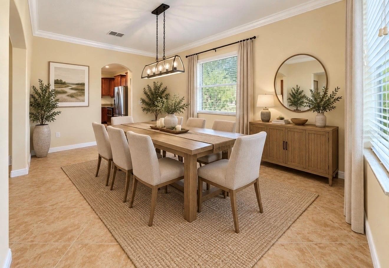 Virtually Staged Dining Room - 12130 STREAMBED DR, RIVERVIEW